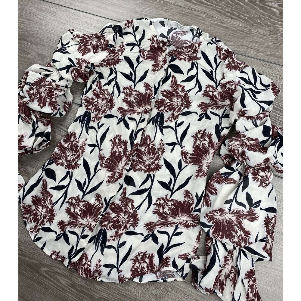 Anne Fontaine Women's Larissa Tiered Ruffle Sleeve Floral Pattern Blouse 36 US 2
